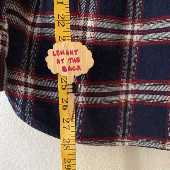 JACHS buttoned down shirt with blue white & red checks. Size Medium 100% cotton - Picture 4 of 11